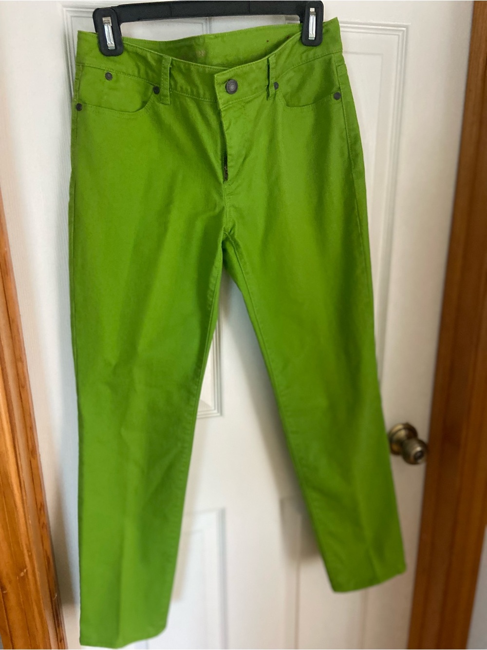 Talbots Green Slim Ankle Pants Size 6P / 28 Petite Bright Lime - Like New